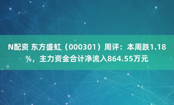 N配资 东方盛虹（000301）周评：本周跌1.18%，主力资金合计净流入864.55万元