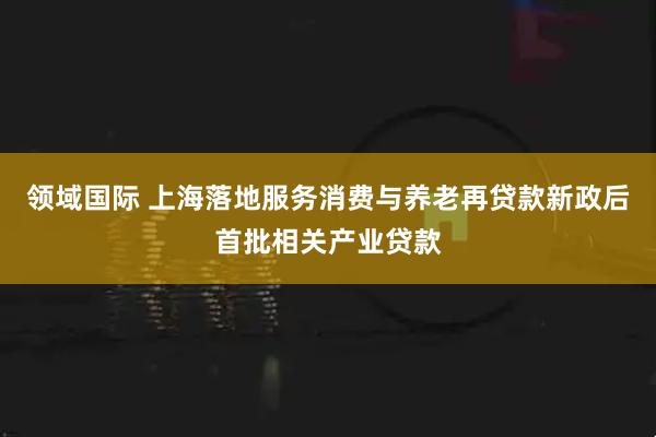 领域国际 上海落地服务消费与养老再贷款新政后首批相关产业贷款